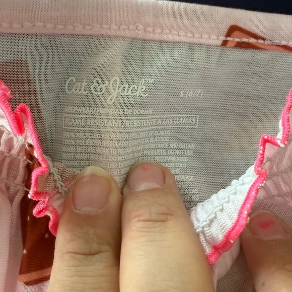 Cat & Jack Pink and Brown Icecream Sandwich Print pajama set size S 6/7-NWT - Picture 5 of 5